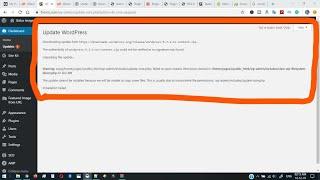 WordPress update failed WordPress version not updating