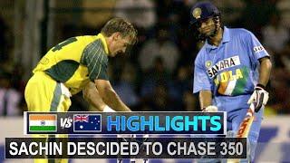 Sachin Tendulkar Decided To Chase a Target of 350 against Australia at Bengaluru