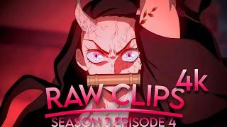 Nezuko vs Hantengu | Raw Clips 4K | Demon slayer | S3EP4 ( Anime Raw Clips )