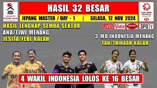 Hasil Lengkap 32 Besar Jepang Master 2024 Hari Ini ~ ANA/TIWI Menang ~ 4 Wakil Lolos 16 Besar