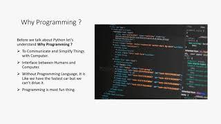 Why Programming And Why Python ?