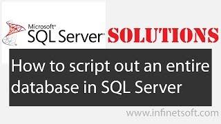 Video Tutorial-Generate Script for both schema and data using SQL server management Studio 2012