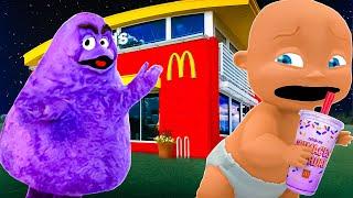 Baby Steals NEW Grimace Shake!