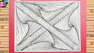 How to draw spiral line optical illusion | Spiral art illusion