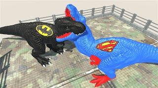 SUPERMAN T-REX DEATH FALL - Animal Revolt Battle Simulator