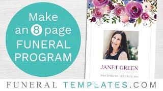 Make an 8 Page Funeral Program Template | Funeral Templates