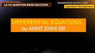 LIVE | DIFFERENTIAL EQUATIONS | ENGINEERING MATHS | FIRST SEMESTER | ANKIT JOSHI SIR