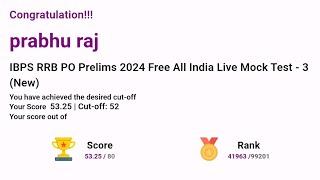 RRB PO Guidely All India Live MOCK TEST - 3  Result | Same mistake again #rrbpolivetest #rrbpo