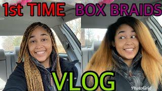 Getting Box Braids For The First Time, VLOG