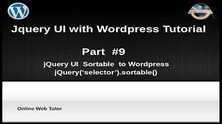 How to use jQuery UI with wordpress for beginners from scratch -  jQuery Sortable with Wordpress