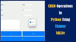 Crud in Python Tkinter || Crud operations in Python using Tkinter, SQLite