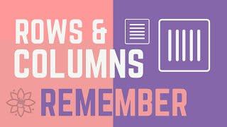 Rows And Columns - Remember The Difference Easily | Memoryogi