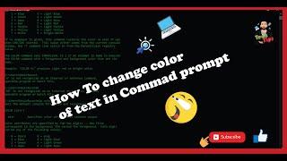 Amazing Command Prompt Tricks | Change Text color in CMD