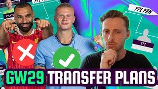 FPL GW29 TRANSFER PLANS I SELL SALAH, BUY HAALAND  I Fantasy Premier League 24/25