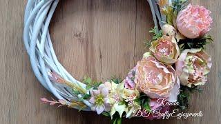 Foamiran flowers and spring wreath on the door - DIY - step by step