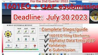 1601EQ + Alphalist + eSubmission COMPLETE TUTORIAL 2NDQ-2023 #qap #1601EQ#alphalist