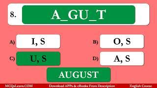 Spellings Quiz for Kids | Months of Year Spellings (Grade 1-2 Vocabulary) | Kids Quiz Apps e-Books