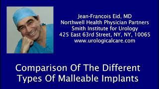 Comparison of the different types of malleable implants