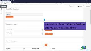 TPEcloud Tutorial:  How to create a database in cPanel