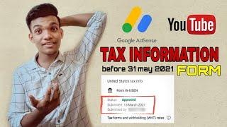 how to submit tax info on AdSense for YouTube taxes 2021| English