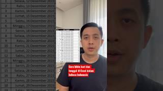 Cara bikin hari dan tanggal di Excel dalam bahasa Indonesia #excel