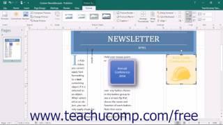 Publisher 2016 Tutorial Formatting Pictures Microsoft Training