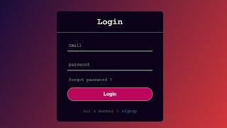 Awesome  Login Form Create HTML & CSS | Transparent Login Form