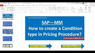 SAP MM--How to create a Condition type in Pricing Procedure for Surcharge/Discounts