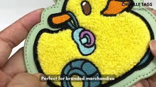 Custom Made Embroidery Chenille Tags, ID Badge Holders, Chenille Key Tags and more