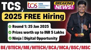 Finally TCS 2025 FREE Hiring | Ninja, Digital Opportunity | BE/BTech/MTech/BCA/MCA/BSc/MSc (2025)