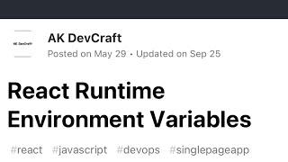 React Runtime Environment Variables