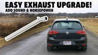 VW MK7 & MK7.5 GTI Resonator Delete Pipe vs Stock | Sound Comparison | ECS Tuning