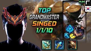 Singed Top Build Rod of Ages Glacial Augment - LOL KR GrandMaster Patch 14.24