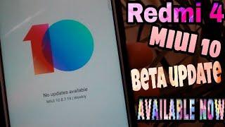 Redmi 4 - MIUI 10 official Global beta update and installation 