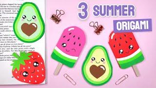 3 Easy Summer Crafts - Strawberry Bookmark, Avocado Bookmark, DIY Mini Notebook