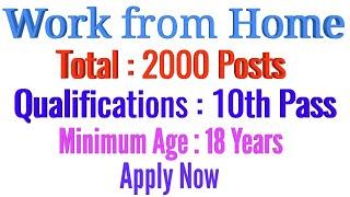 Work from Home || 2000 Posts for Freshers || GovtJobs4you