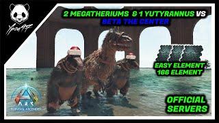 2 Megatheriums VS Beta The Center - Broodmother & Megapithecus | ARK: Survival Ascended