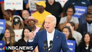 Biden calls out conservative Project 2025 at campaign rally