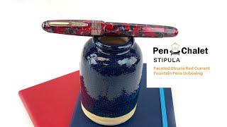 Stipula Faceted Etruria Red Currant Fountain Pen Unboxing