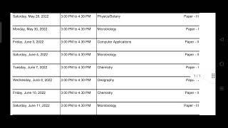 #MGSU B.Sc. 3rd year time table 2022 ||