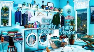 Cozy Laundry Room rainy version  ASMR Ambience (rain, thunder, laundry sounds) 