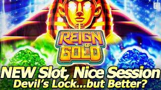 NEW Reign of Gold slot machine! Nice Session with Features and Bonus at Yaamava Casino!