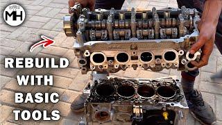 Honda Civic ENGINE Assembly in Budget || How to Rebuild Engine with Basic Tools