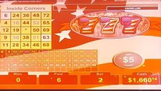 $5 STAR SPANGLED 777 RWB  up to $15 spins, Chasing 50k  #vgt #redscreens #redscreenbandit #slots