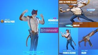 Unlocking Meowscles Skin, Built in Pump Emote(Swole Cat), Paws & Claws Emote & Calico Wrap |Fortnite