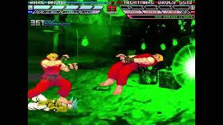 MUGEN Fight - Rare Akuma vs. Nightmare Broly SSJ3 and Rox Howard Clones