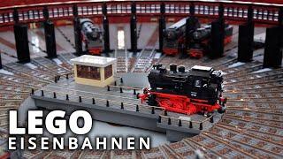 fahrende Lego-Eisenbahnen beim Bauspielbahntreffen 2023 - BSBT23