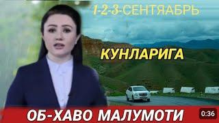 1-2-3-СЕНТЯАБРЬ КУНЛАРИ КУЧЛИ ЁМҒИР ЁҒИШИ КУТИЛМОҚДА, ОБ ХАВО МАЛУМОТИ.