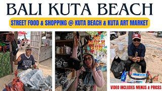 Bali Kuta Beach Walk, Street food & shopping on the Beach