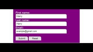 How to create HTML form with reset button